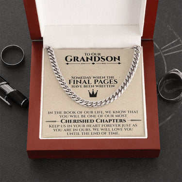 Our Grandson (Cherished) Cuban Chain Necklace - Love You This Much